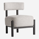 Sillón de madera de fresno y poliéster en color negro 62 x 65 x 74 cm