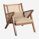 Sillón de madera de mango y algodón en color marrón 61 x 82 x 73 cm