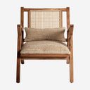 Sillón de madera de mango y algodón en color marrón 61 x 82 x 73 cm