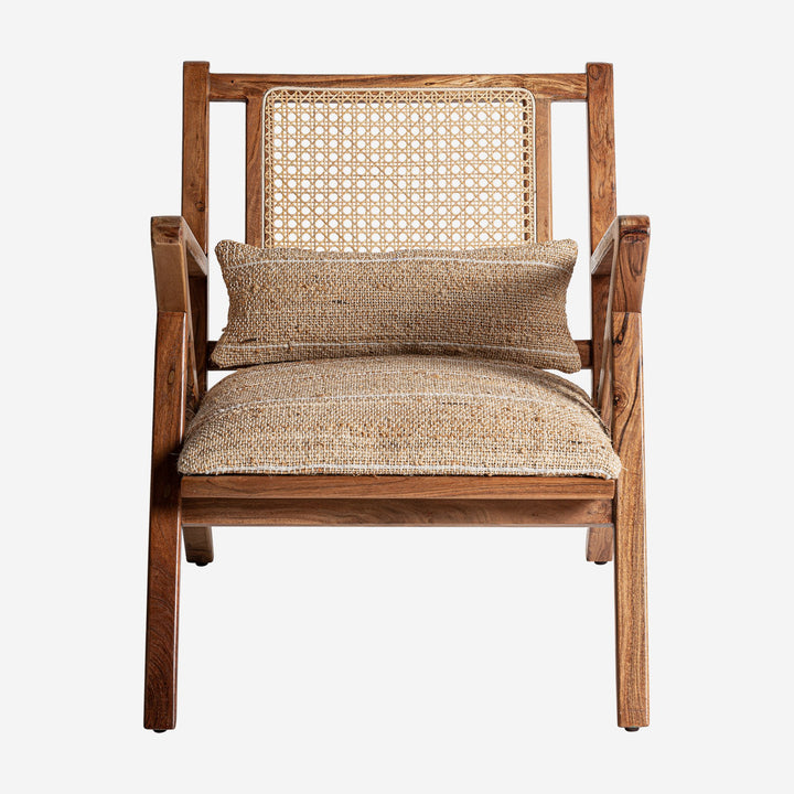Sillón de madera de mango y algodón en color marrón 61 x 82 x 73 cm