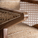 Sillón de madera de mango y algodón en color marrón 61 x 82 x 73 cm – detalle