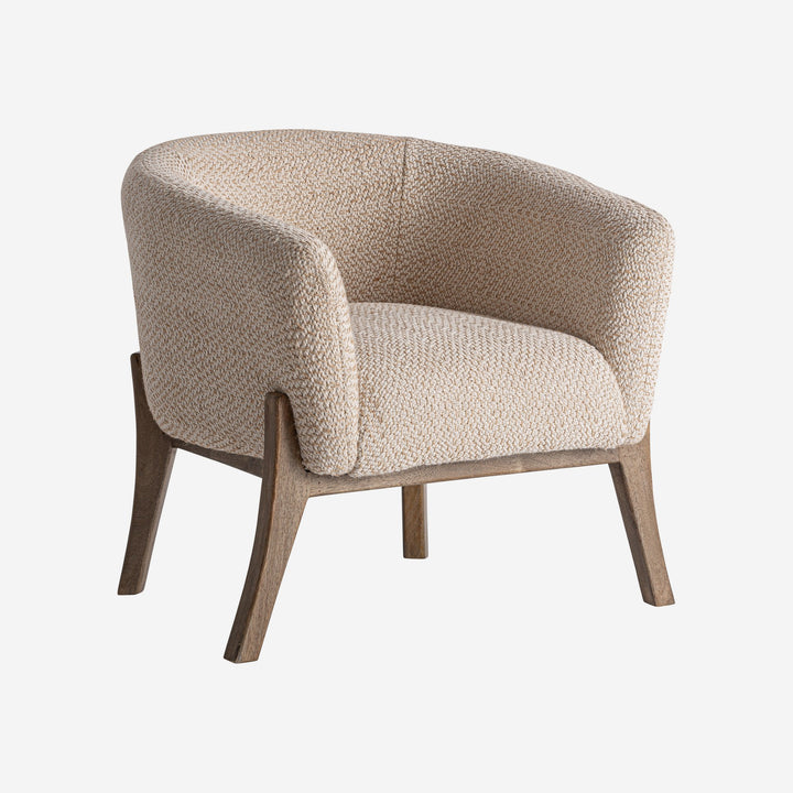 Sillón de madera de mango y algodón en color marrón 73 x 79 x 75 cm