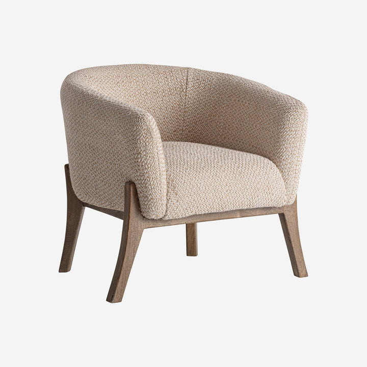 Sillón de madera de mango y algodón en color marrón 73 x 79 x 75 cm