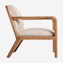 Sillón de madera de mango y algodón en color marrón claro natural