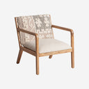 Sillón de madera de mango y algodón en color marrón claro natural