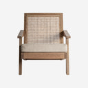 Sillón de madera de mango y MDF en color marrón 65 x 90 x 68 cm