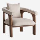 Sillón de madera de mango y MDF en color marrón 79 x 78 x 82 cm