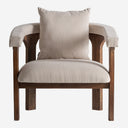 Sillón de madera de mango y MDF en color marrón 79 x 78 x 82 cm