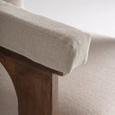 Sillón de madera de mango y MDF en color marrón 79 x 78 x 82 cm – detalle