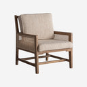 Sillón de madera de mango y mimbre en color marrón