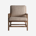 Sillón de madera de mango y mimbre en color marrón