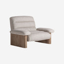Sillón de madera de olmo y poliéster en color marrón