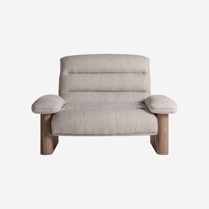 Sillón de madera de olmo y poliéster en color marrón