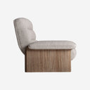 Sillón de madera de olmo y poliéster en color marrón