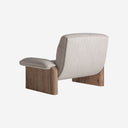 Sillón de madera de olmo y poliéster en color marrón