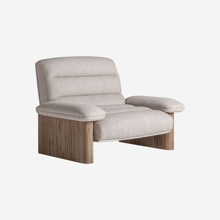 Sillón de madera de olmo y poliéster en color marrón