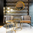 Sillón de madera de pino y madera de caucho en color negro – detalle