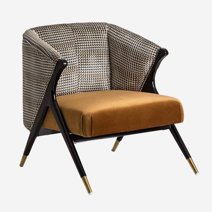 Sillón de madera de pino y madera de caucho en color negro