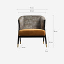 Sillón de madera de pino y madera de caucho en color negro