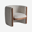 Sillón de madera de pino y poliéster – Marrón / 76 x 80 x 72 cm