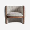 Sillón de madera de pino y poliéster – Marrón / 76 x 80 x 72 cm