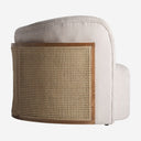 Sillón de madera de pino y poliéster en color blanco roto