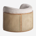 Sillón de madera de pino y poliéster en color blanco roto