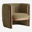 Sillón de madera de pino y poliéster en color pistacho