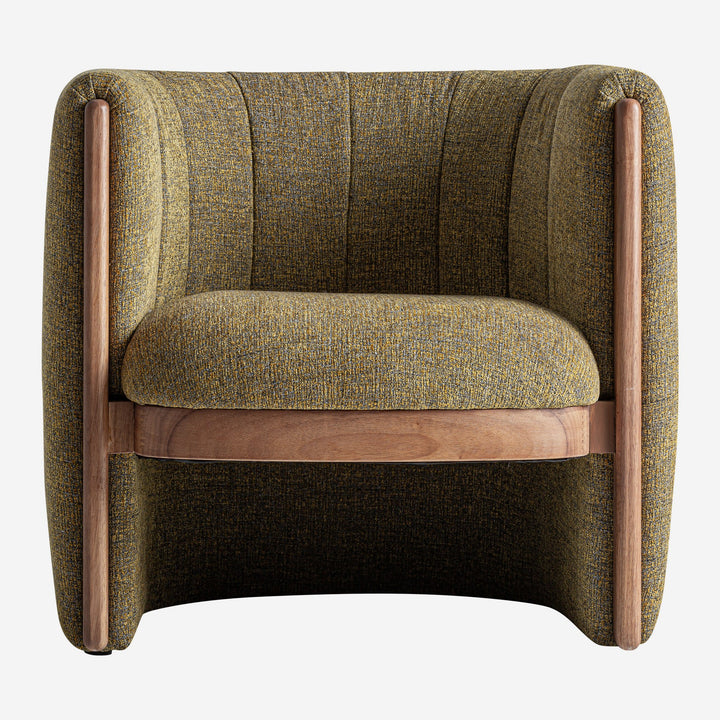 Sillón de madera de pino y poliéster en color pistacho