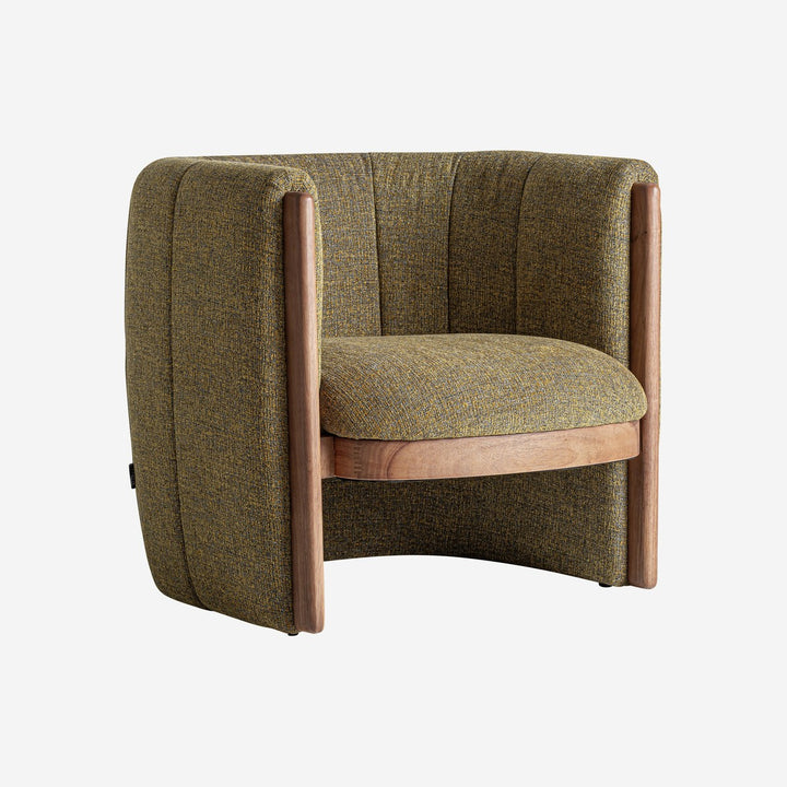 Sillón de madera de pino y poliéster en color pistacho