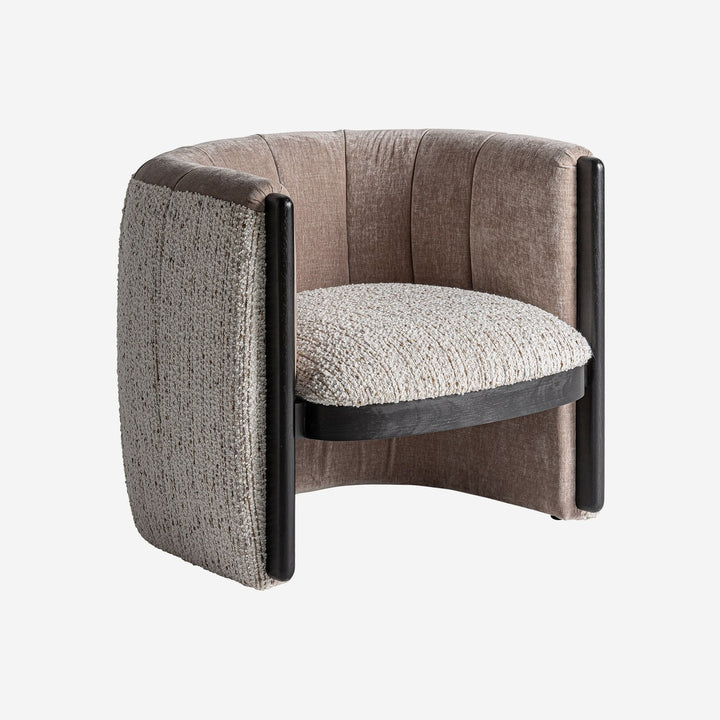 Sillón de madera de pino y poliéster