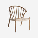 Sillón de madera de roble y cuerda en color marrón 67 x 79 cm
