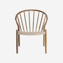 Sillón de madera de roble y cuerda en color marrón 67 x 79 cm