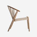 Sillón de madera de roble y cuerda en color marrón 67 x 79 cm