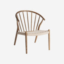 Sillón de madera de roble y cuerda en color marrón 67 x 79 cm