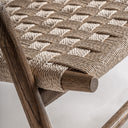 Sillón de madera de roble y cuerda en color marrón 67 x 82 x 80 cm – detalle