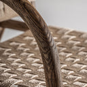 Sillón de madera de roble y cuerda en color marrón 67 x 82 x 80 cm – detalle