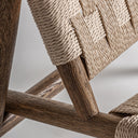 Sillón de madera de roble y cuerda en color marrón 67 x 82 x 80 cm – detalle