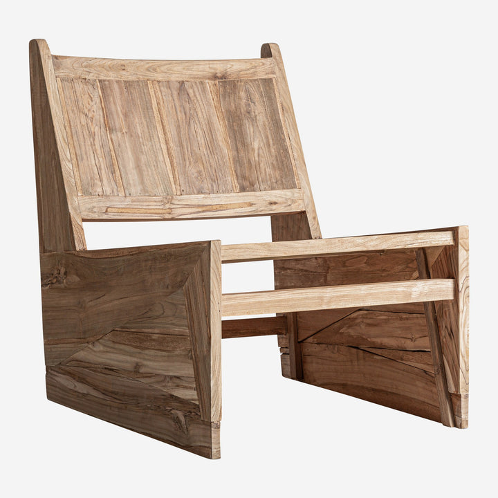 Sillón de madera de teca en color marrón