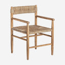 Sillón de madera de teca en color marrón claro 57 x 55 x 80 cm (pack de 2)