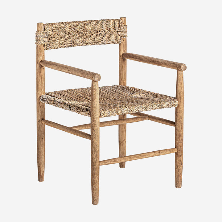 Sillón de madera de teca en color marrón claro 57 x 55 x 80 cm (pack de 2)
