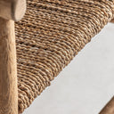 Sillón de madera de teca en color marrón claro 57 x 55 x 80 cm (pack de 2) – detalle