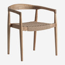 Sillón de madera de teca en color marrón claro 59 x 53 x 74 cm (pack de 2)