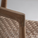 Sillón de madera de teca en color marrón claro 59 x 53 x 74 cm (pack de 2) – detalle