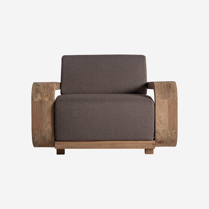 Sillón de madera de teca reciclada en color marrón 110 x 100 x 84 cm