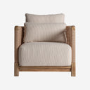 Sillón de madera de teca reciclada en color marrón natural