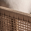Sillón de madera de teca reciclada en color marrón natural – detalle