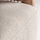 Sillón de madera de teca reciclada en color marrón natural – detalle