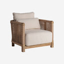 Sillón de madera de teca reciclada en color marrón natural