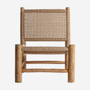 Sillón de madera de teca y cáñamo en color marrón claro